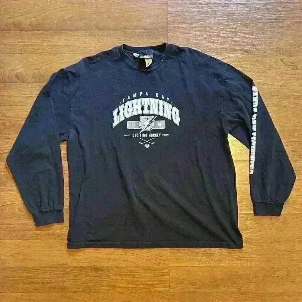 Vintage Tampa Bay Lightning Navy Adult XXL Long Sleeve NHL Hockey T-Shirt